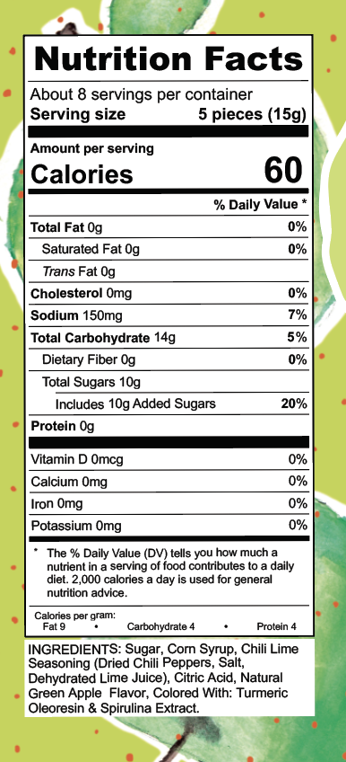 Nutrition Facts Green Apple 1